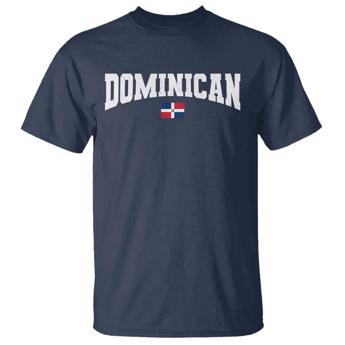 Vintage Dominican Republic Flag T Shirt Retro Varsity Caribbean Pride Heritage Gift TS10 Navy Print Your Wear