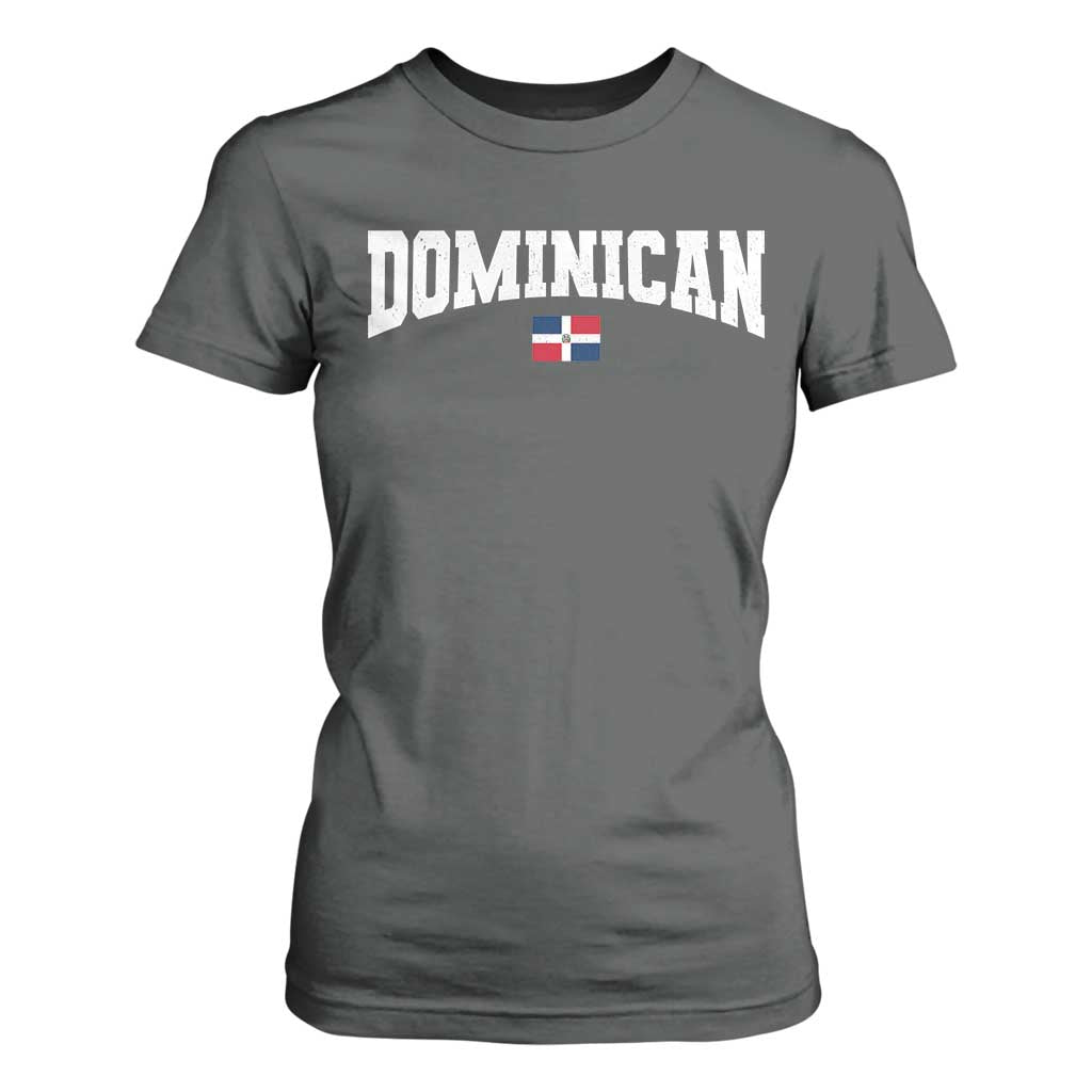 Vintage Dominican Republic Flag T Shirt For Women Retro Varsity Caribbean Pride Heritage Gift TS10 Dark Heather Print Your Wear