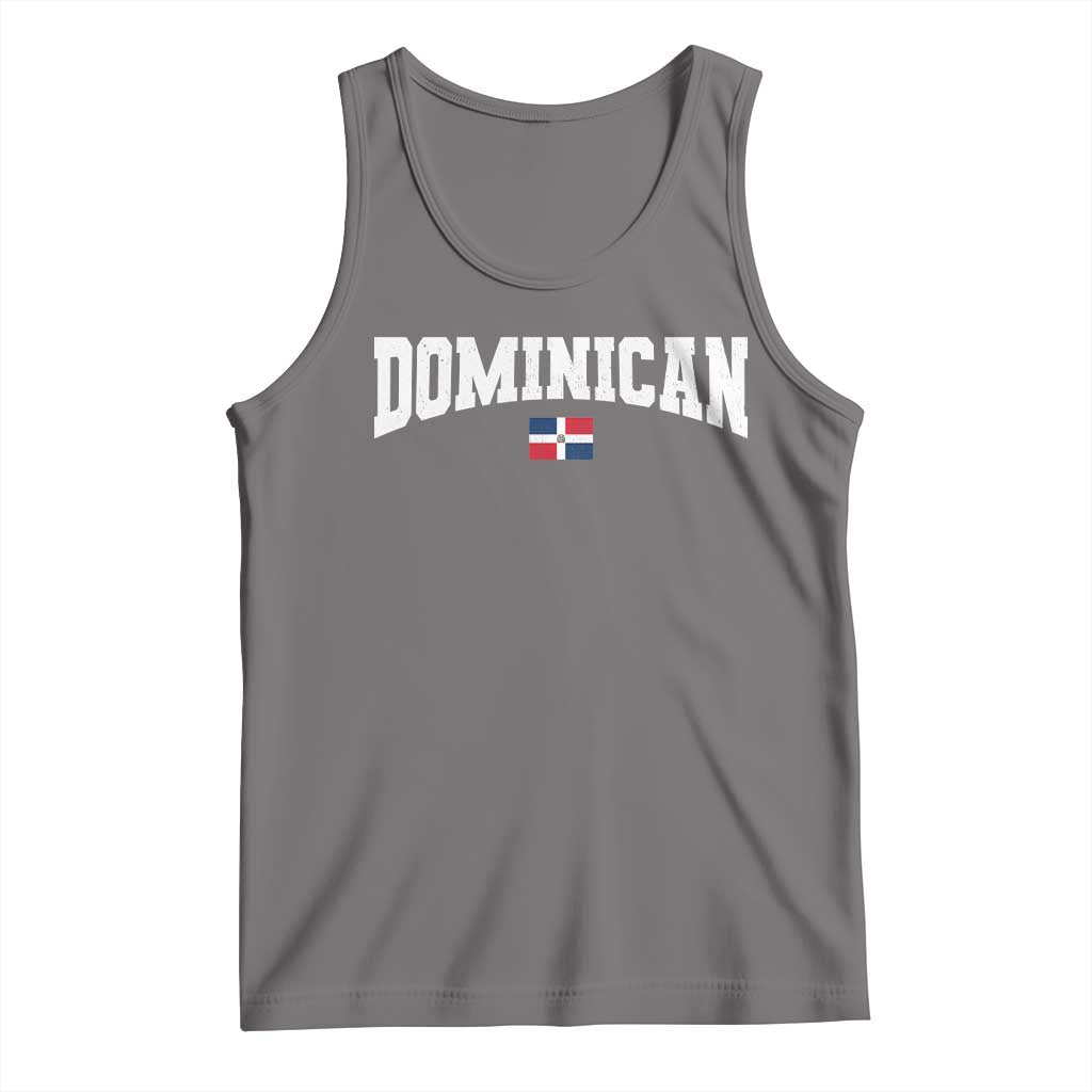 Vintage Dominican Republic Flag Tank Top Retro Varsity Caribbean Pride Heritage Gift TS10 Deep Heather Print Your Wear