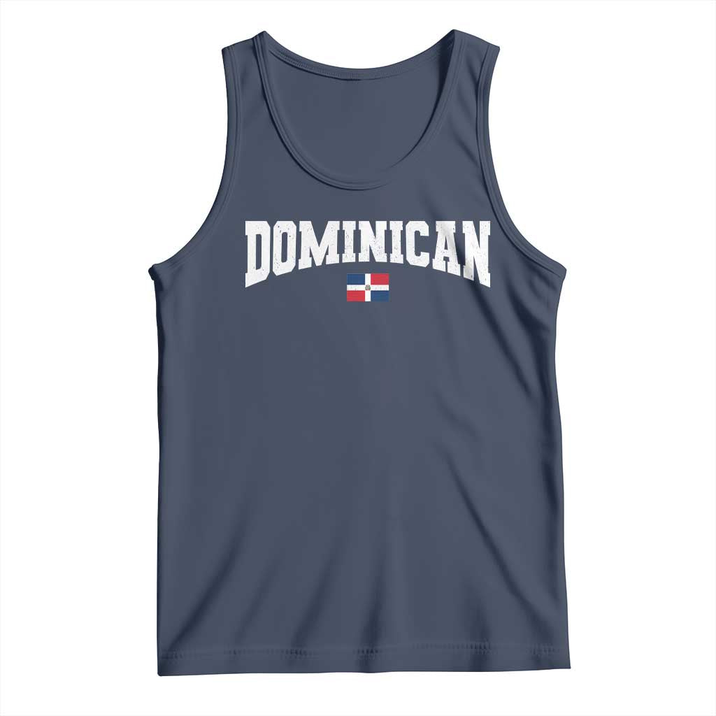 Vintage Dominican Republic Flag Tank Top Retro Varsity Caribbean Pride Heritage Gift TS10 Navy Print Your Wear