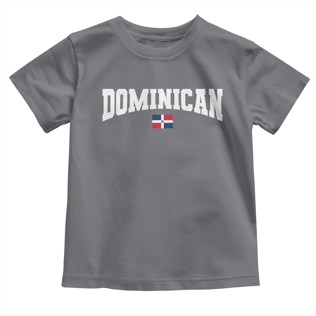 Vintage Dominican Republic Flag Toddler T Shirt Retro Varsity Caribbean Pride Heritage Gift TS10 Charcoal Print Your Wear