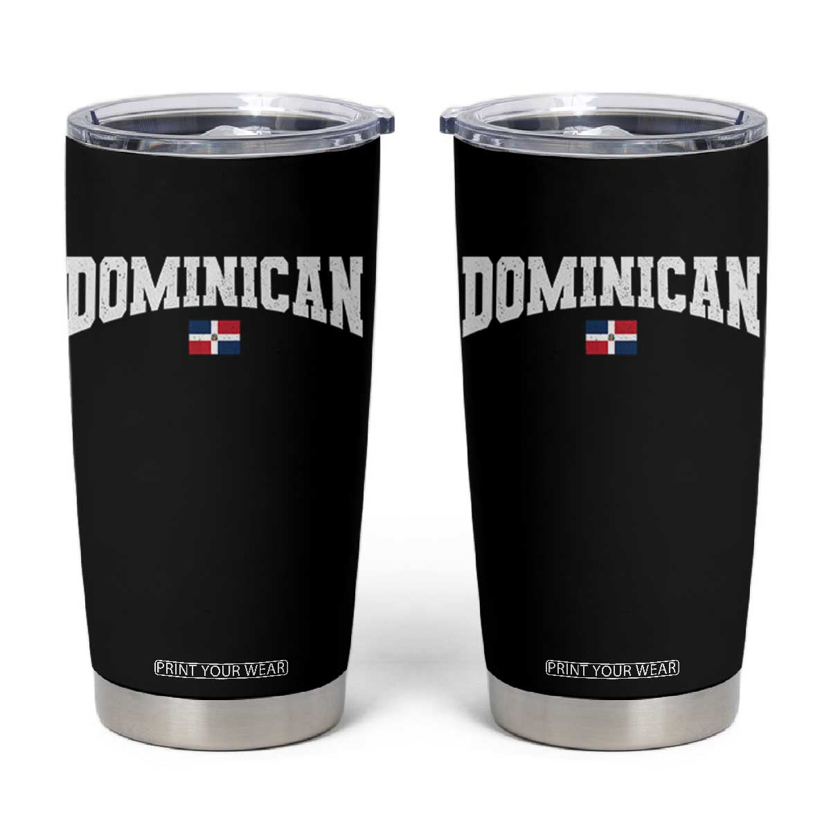 Vintage Dominican Republic Flag Tumbler Cup Retro Varsity Caribbean Pride Heritage Gift TS10 Black Print Your Wear