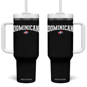 Vintage Dominican Republic Flag Tumbler With Handle Retro Varsity Caribbean Pride Heritage Gift TS10 One Size: 40 oz Black Print Your Wear