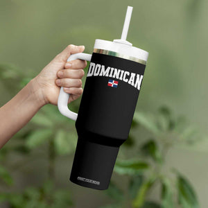Vintage Dominican Republic Flag Tumbler With Handle Retro Varsity Caribbean Pride Heritage Gift TS10 Print Your Wear