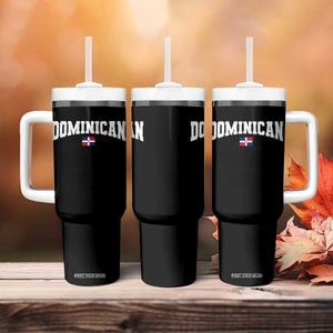 Vintage Dominican Republic Flag Tumbler With Handle Retro Varsity Caribbean Pride Heritage Gift TS10 Print Your Wear