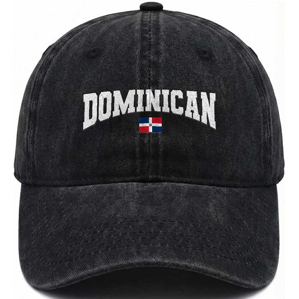 Vintage Dominican Republic Flag Washed Cotton Baseball Cap Retro Varsity Caribbean Pride Heritage Gift TS10 Print Your Wear