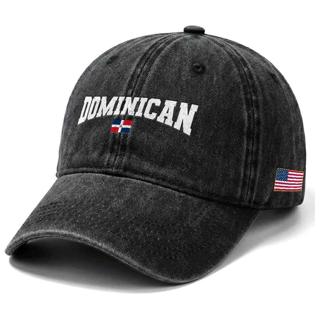 Vintage Dominican Republic Flag Washed Cotton Baseball Cap Retro Varsity Caribbean Pride Heritage Gift TS10 Print Your Wear