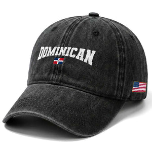 Vintage Dominican Republic Flag Washed Cotton Baseball Cap Retro Varsity Caribbean Pride Heritage Gift TS10 Print Your Wear