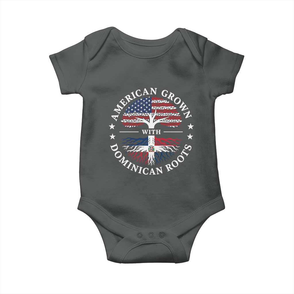 American Grown With Dominican Roots Baby Onesie USA Dominican Republic Heritage Pride Gift TS10 Dark Heather Print Your Wear