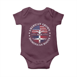 American Grown With Dominican Roots Baby Onesie USA Dominican Republic Heritage Pride Gift TS10 Maroon Print Your Wear
