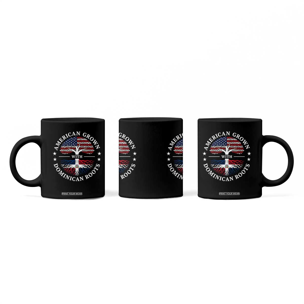 American Grown With Dominican Roots Coffee Mug USA Dominican Republic Heritage Pride Gift TS10 Print Your Wear