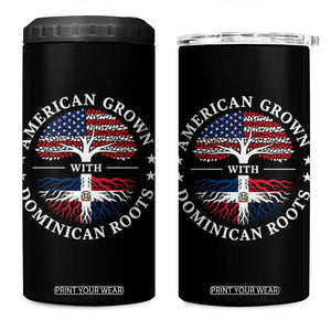 American Grown With Dominican Roots 4 in 1 Can Cooler Tumbler USA Dominican Republic Heritage Pride Gift TS10 One Size: 16 oz Black Print Your Wear