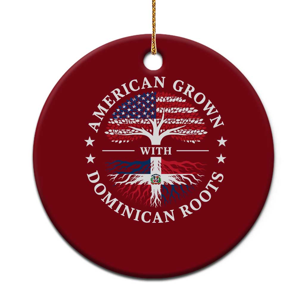 American Grown With Dominican Roots Ceramic Ornament USA Dominican Republic Heritage Pride Gift TS10 1pc Red Print Your Wear