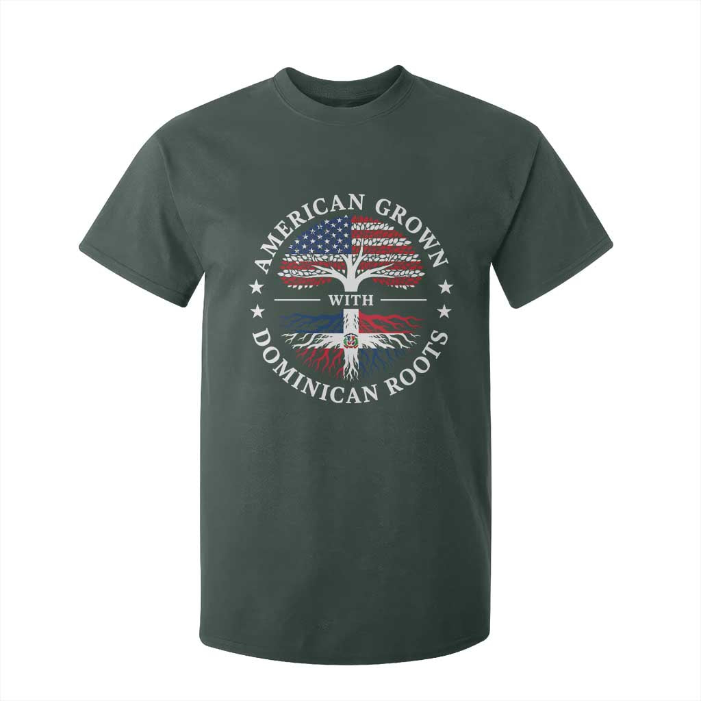 American Grown With Dominican Roots T Shirt For Kid USA Dominican Republic Heritage Pride Gift TS10 Dark Forest Green Print Your Wear
