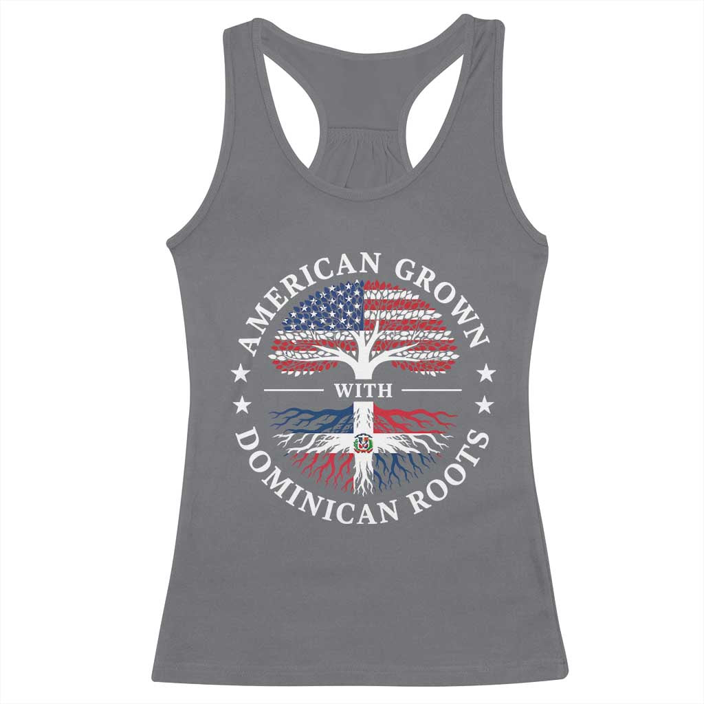 American Grown With Dominican Roots Racerback Tank Top USA Dominican Republic Heritage Pride Gift TS10 Charcoal Print Your Wear