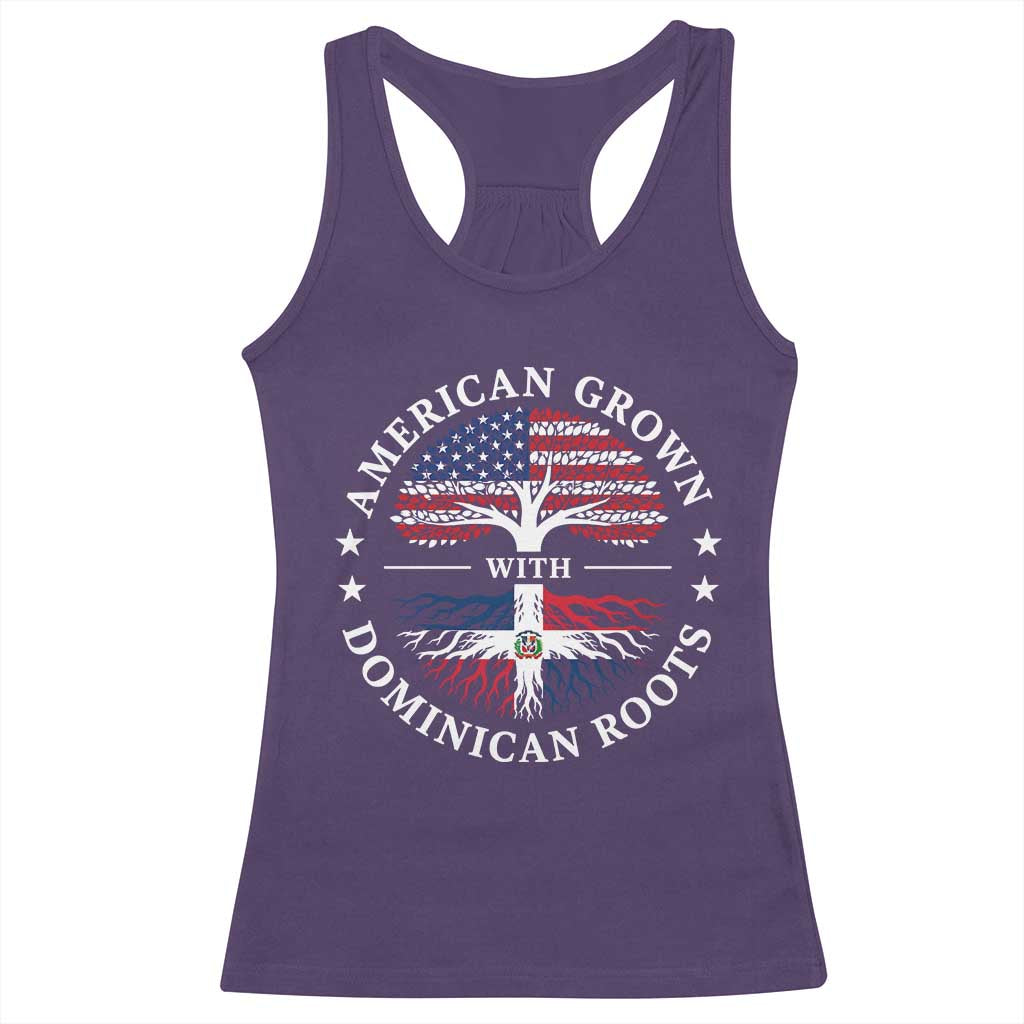 American Grown With Dominican Roots Racerback Tank Top USA Dominican Republic Heritage Pride Gift TS10 Purple Print Your Wear