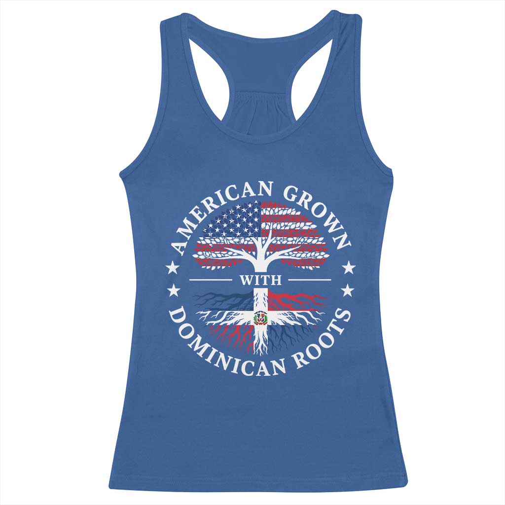 American Grown With Dominican Roots Racerback Tank Top USA Dominican Republic Heritage Pride Gift TS10 Royal Blue Print Your Wear