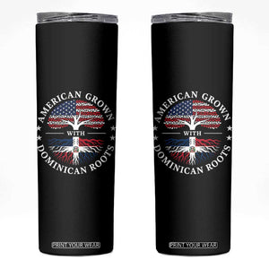American Grown With Dominican Roots Skinny Tumbler USA Dominican Republic Heritage Pride Gift TS10 Black Print Your Wear