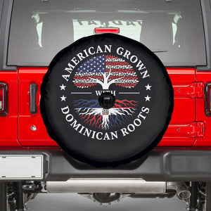 American Grown With Dominican Roots Spare Tire Cover USA Dominican Republic Heritage Pride Gift TS10 Black Print Your Wear