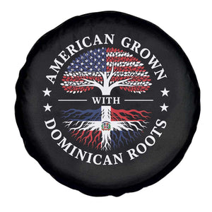 American Grown With Dominican Roots Spare Tire Cover USA Dominican Republic Heritage Pride Gift TS10 Print Your Wear