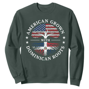 American Grown With Dominican Roots Sweatshirt USA Dominican Republic Heritage Pride Gift TS10 Dark Forest Green Print Your Wear