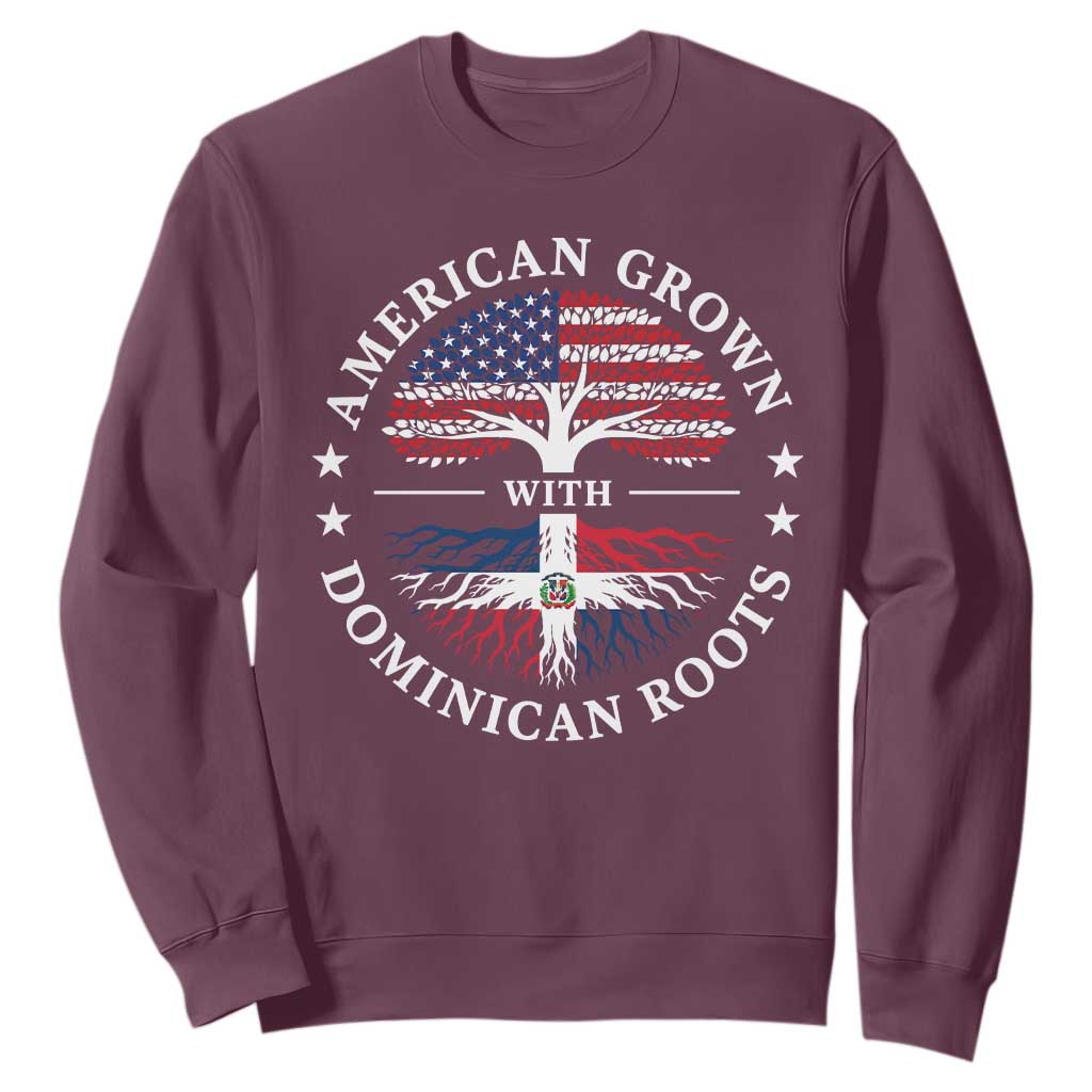 American Grown With Dominican Roots Sweatshirt USA Dominican Republic Heritage Pride Gift TS10 Maroon Print Your Wear
