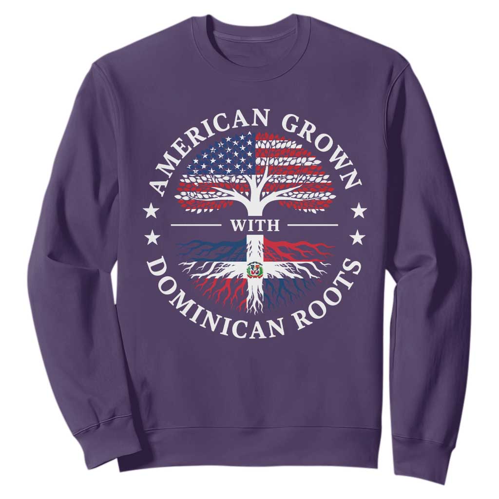 American Grown With Dominican Roots Sweatshirt USA Dominican Republic Heritage Pride Gift TS10 S Purple Print Your Wear