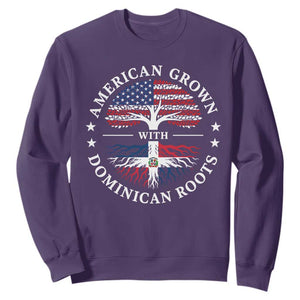 American Grown With Dominican Roots Sweatshirt USA Dominican Republic Heritage Pride Gift TS10 S Purple Print Your Wear