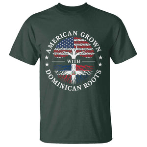 American Grown With Dominican Roots T Shirt USA Dominican Republic Heritage Pride Gift TS10 Dark Forest Green Print Your Wear