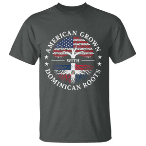American Grown With Dominican Roots T Shirt USA Dominican Republic Heritage Pride Gift TS10 Dark Heather Print Your Wear