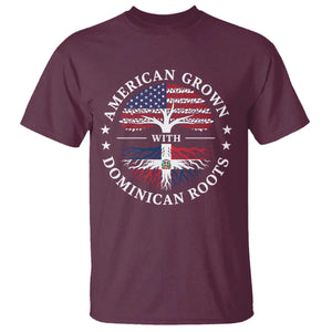 American Grown With Dominican Roots T Shirt USA Dominican Republic Heritage Pride Gift TS10 Maroon Print Your Wear