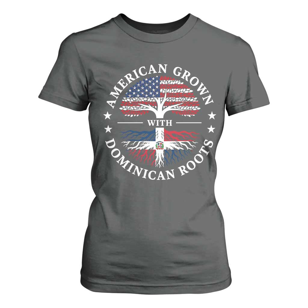 American Grown With Dominican Roots T Shirt For Women USA Dominican Republic Heritage Pride Gift TS10 Dark Heather Print Your Wear