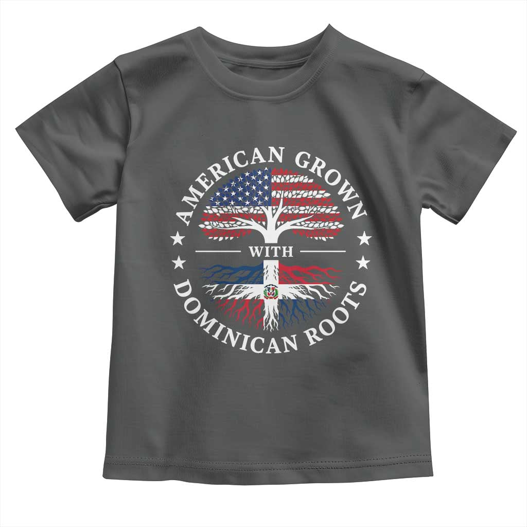 American Grown With Dominican Roots Toddler T Shirt USA Dominican Republic Heritage Pride Gift TS10 Dark Heather Print Your Wear
