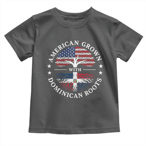 American Grown With Dominican Roots Toddler T Shirt USA Dominican Republic Heritage Pride Gift TS10 Dark Heather Print Your Wear