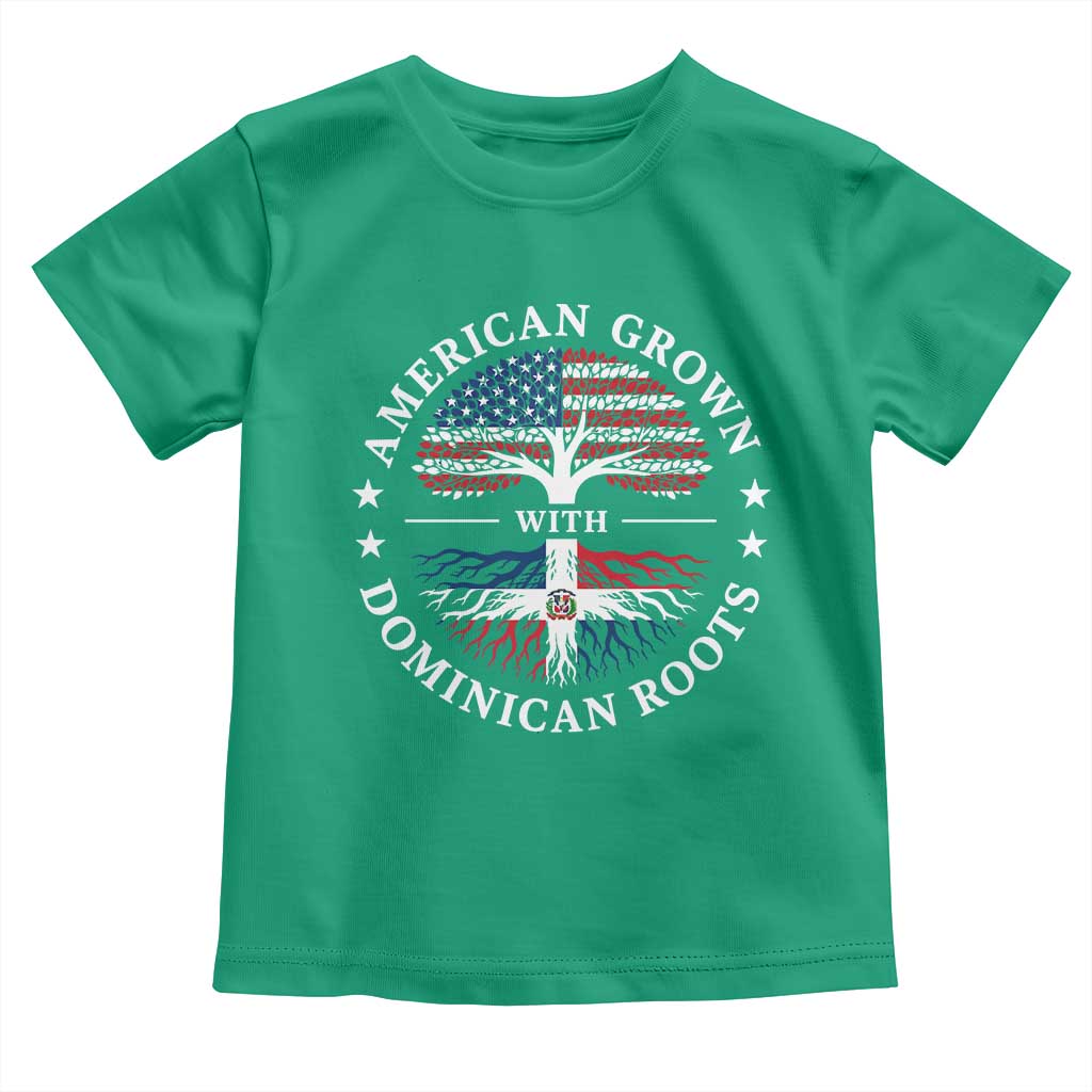 American Grown With Dominican Roots Toddler T Shirt USA Dominican Republic Heritage Pride Gift TS10 Irish Green Print Your Wear