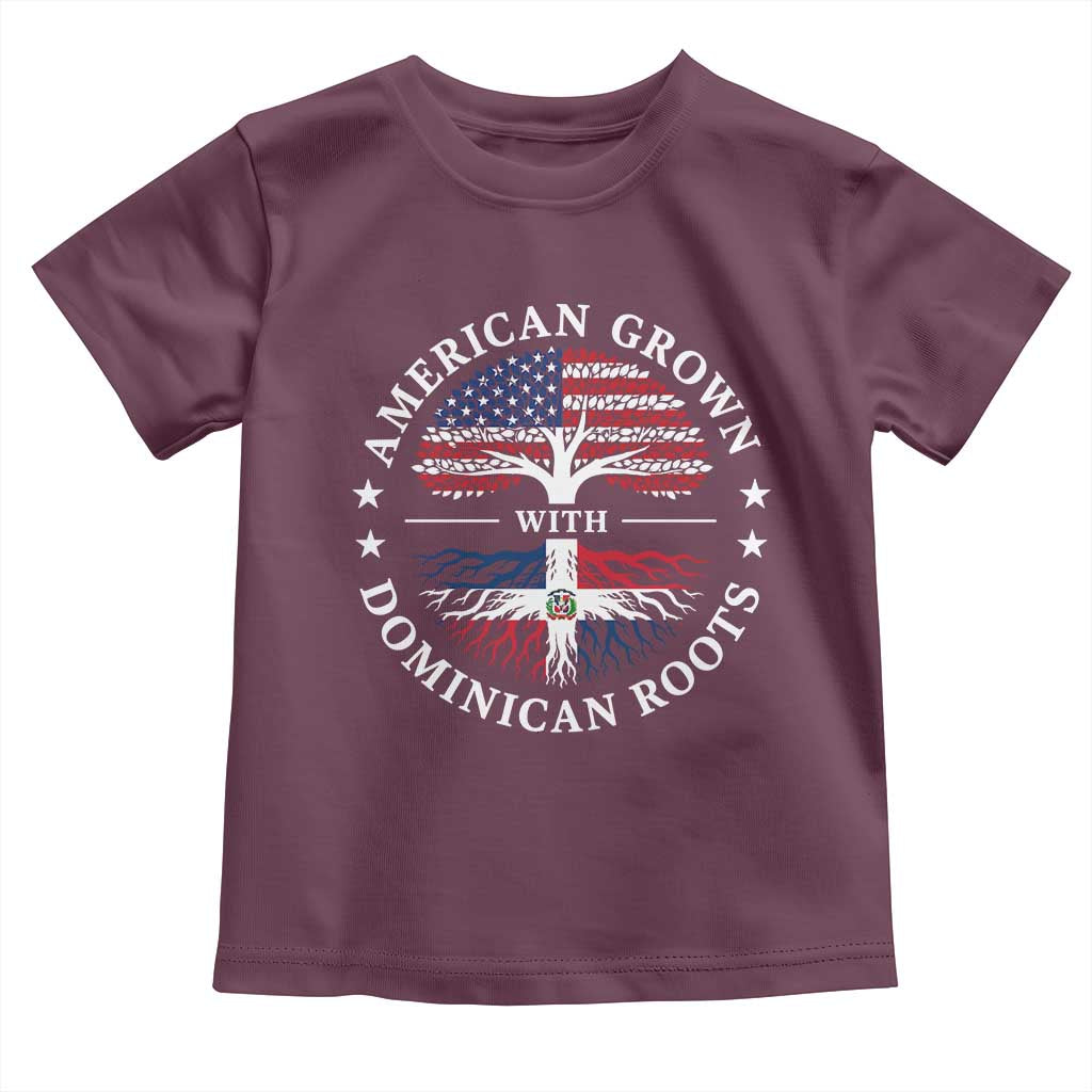 American Grown With Dominican Roots Toddler T Shirt USA Dominican Republic Heritage Pride Gift TS10 Maroon Print Your Wear