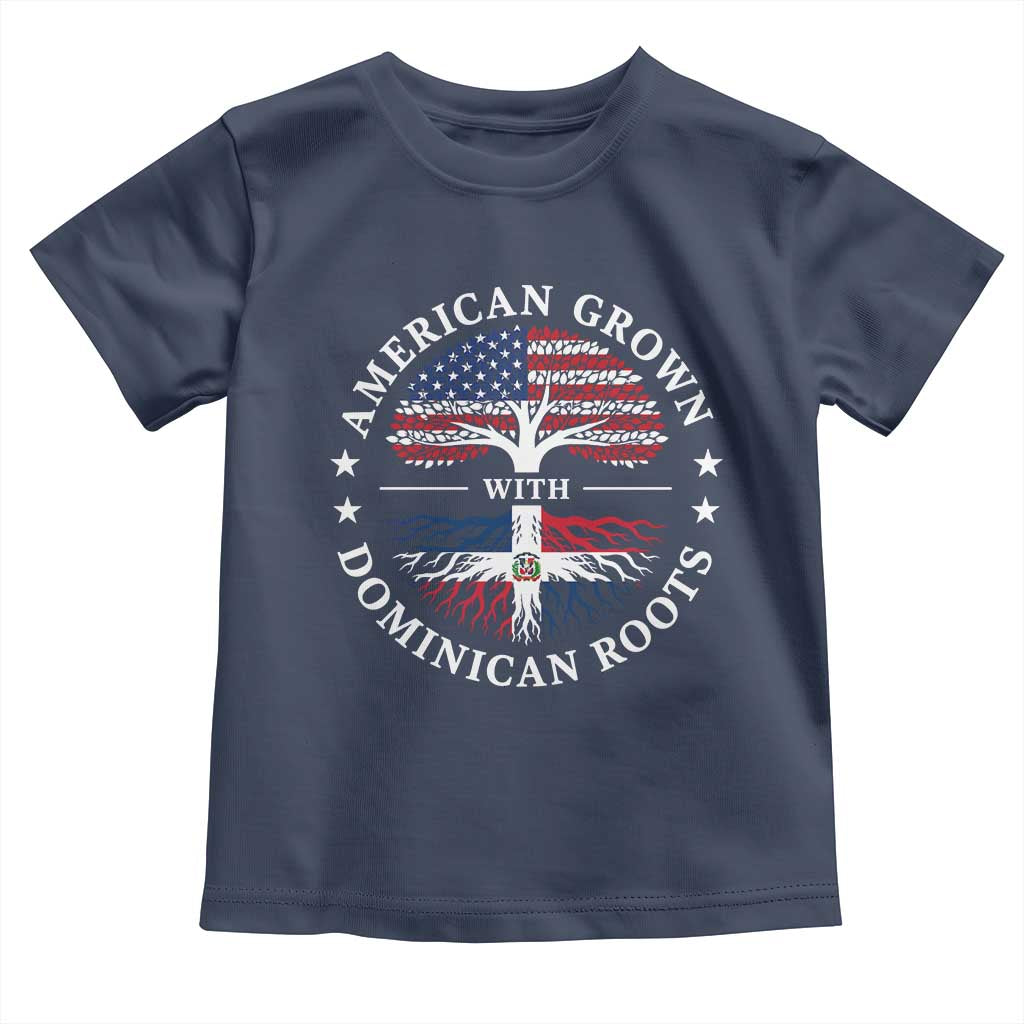 American Grown With Dominican Roots Toddler T Shirt USA Dominican Republic Heritage Pride Gift TS10 Navy Print Your Wear