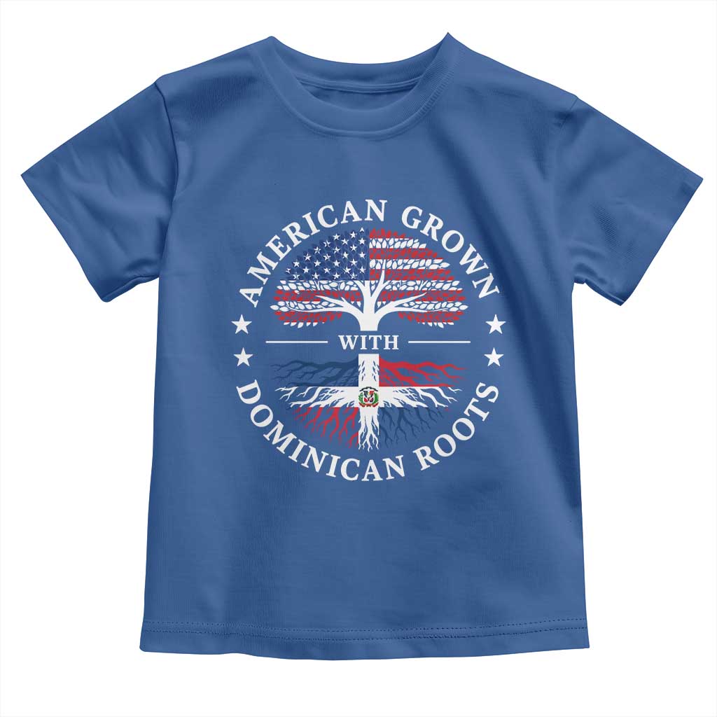 American Grown With Dominican Roots Toddler T Shirt USA Dominican Republic Heritage Pride Gift TS10 Royal Blue Print Your Wear
