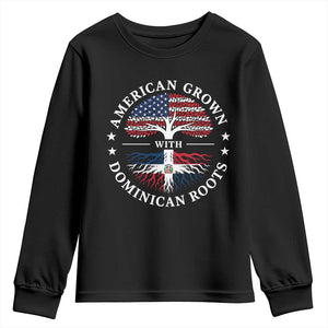 American Grown With Dominican Roots Youth Sweatshirt USA Dominican Republic Heritage Pride Gift TS10 Black Print Your Wear