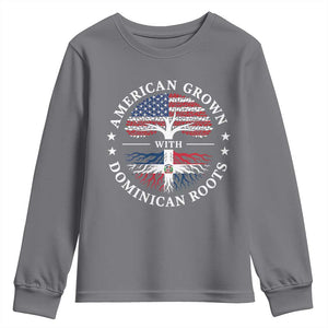 American Grown With Dominican Roots Youth Sweatshirt USA Dominican Republic Heritage Pride Gift TS10 Charcoal Print Your Wear