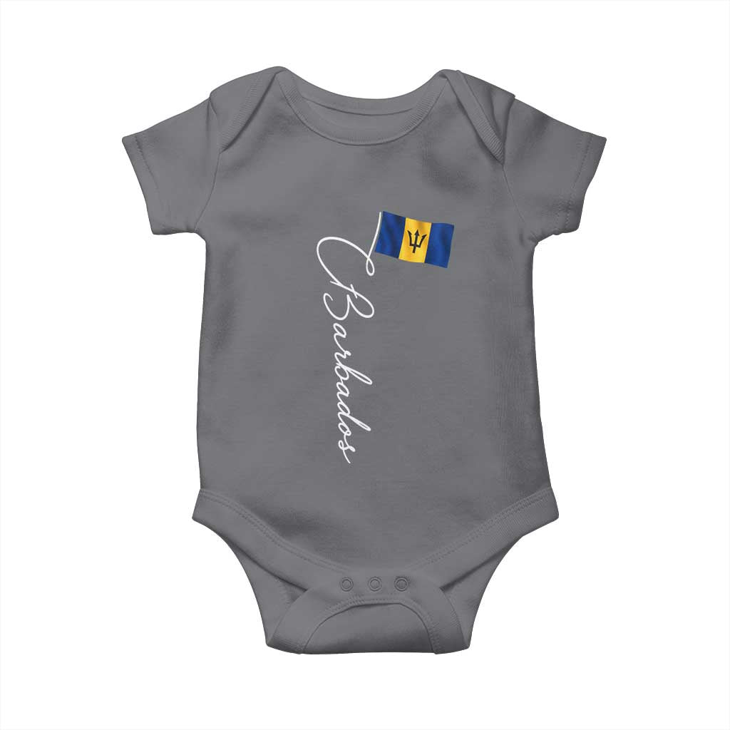 Barbados Flag Baby Onesie Elegant Barbados Pride Patriotic Island Heritage Gift TS10 Charcoal Print Your Wear
