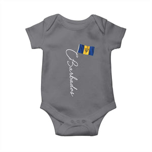 Barbados Flag Baby Onesie Elegant Barbados Pride Patriotic Island Heritage Gift TS10 Charcoal Print Your Wear