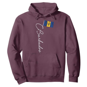 Barbados Flag Hoodie Elegant Barbados Pride Patriotic Island Heritage Gift TS10 Maroon Print Your Wear