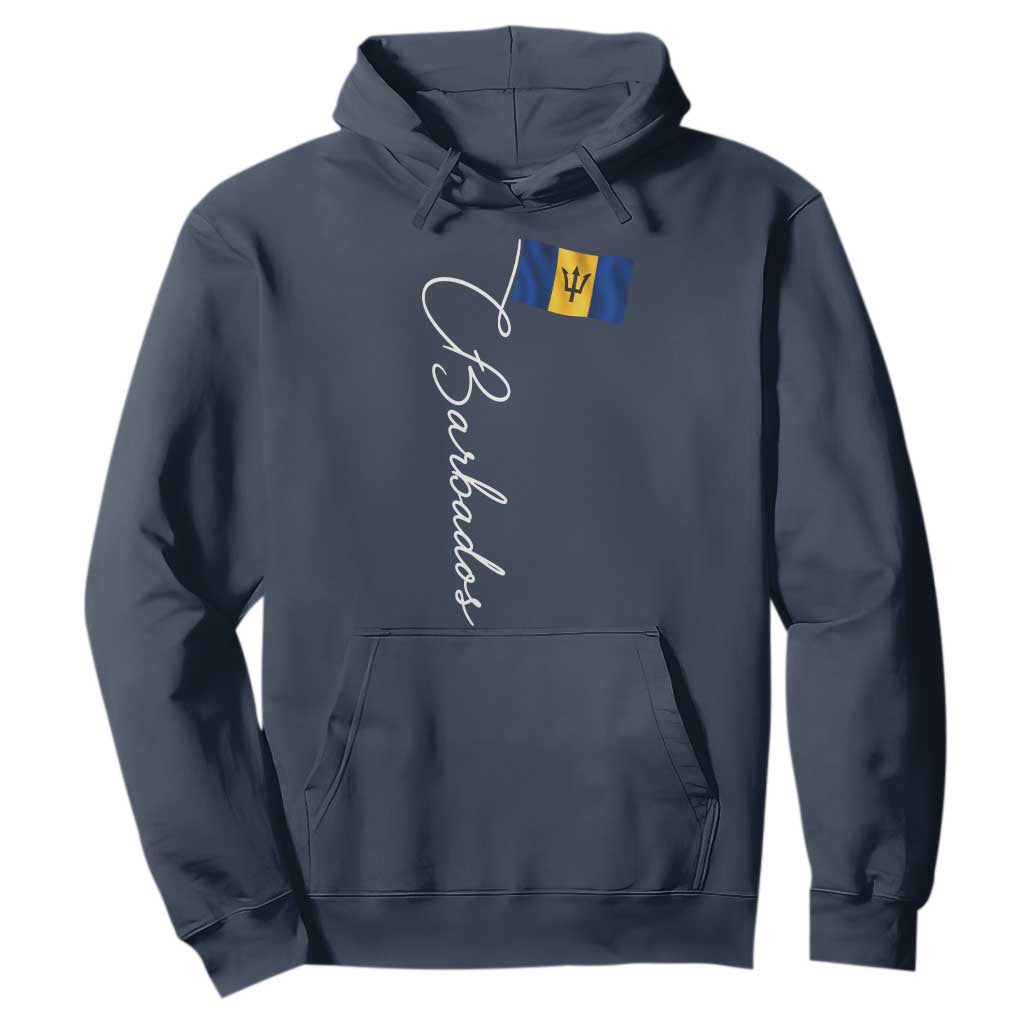 Barbados Flag Hoodie Elegant Barbados Pride Patriotic Island Heritage Gift TS10 Navy Print Your Wear