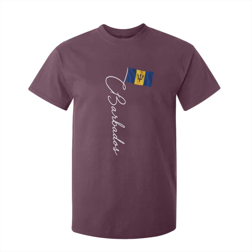 Barbados Flag T Shirt For Kid Elegant Barbados Pride Patriotic Island Heritage Gift TS10 Maroon Print Your Wear