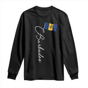 Barbados Flag Long Sleeve Shirt Elegant Barbados Pride Patriotic Island Heritage Gift TS10 Black Print Your Wear