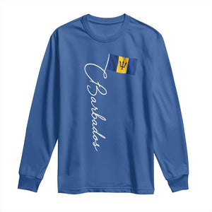 Barbados Flag Long Sleeve Shirt Elegant Barbados Pride Patriotic Island Heritage Gift TS10 Royal Blue Print Your Wear