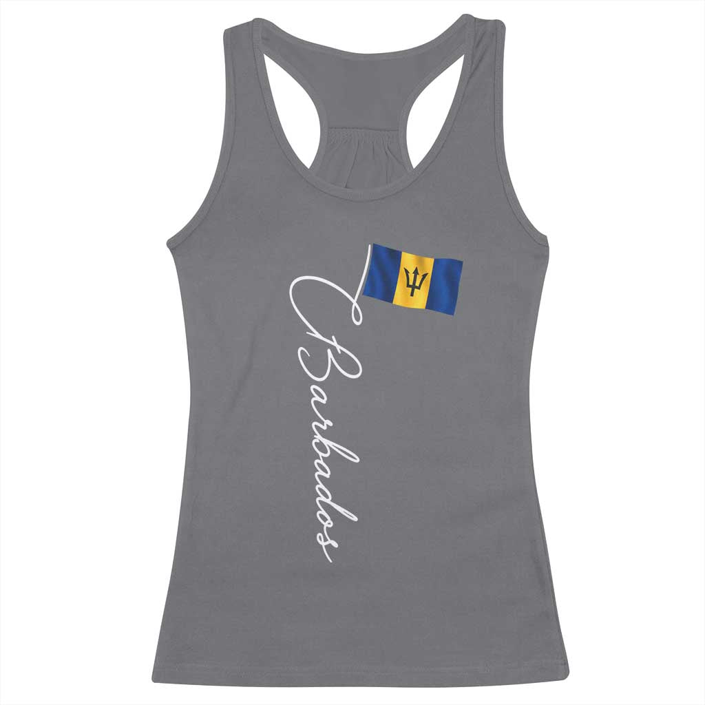 Barbados Flag Racerback Tank Top Elegant Barbados Pride Patriotic Island Heritage Gift TS10 Charcoal Print Your Wear