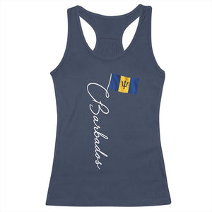 Barbados Flag Racerback Tank Top Elegant Barbados Pride Patriotic Island Heritage Gift TS10 Navy Print Your Wear