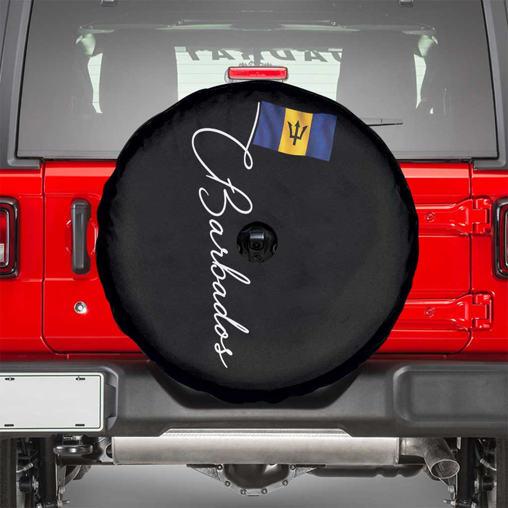 Barbados Flag Spare Tire Cover Elegant Barbados Pride Patriotic Island Heritage Gift TS10 Black Print Your Wear